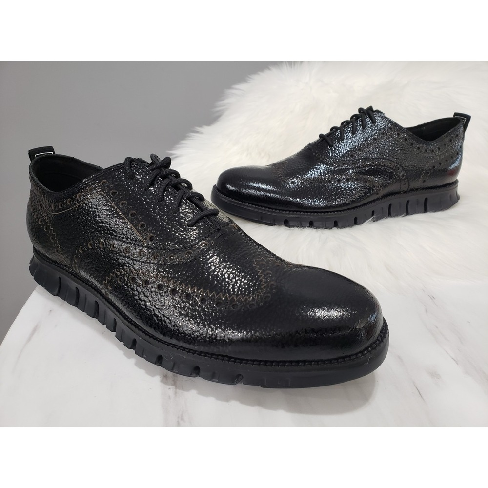 NEW NO BOX 9.5‎ WIDE Oxfords Cole Haan Zerogrand Remastered Wing Tip BLACK